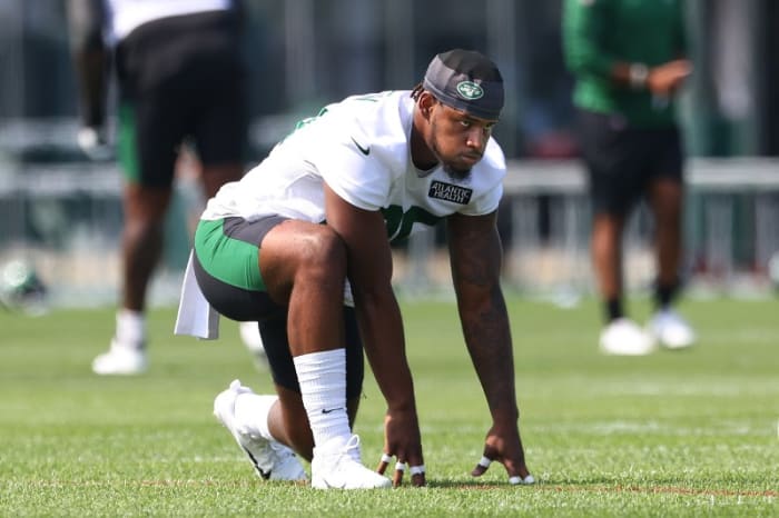 Jets TE Chris Herndon at training camp